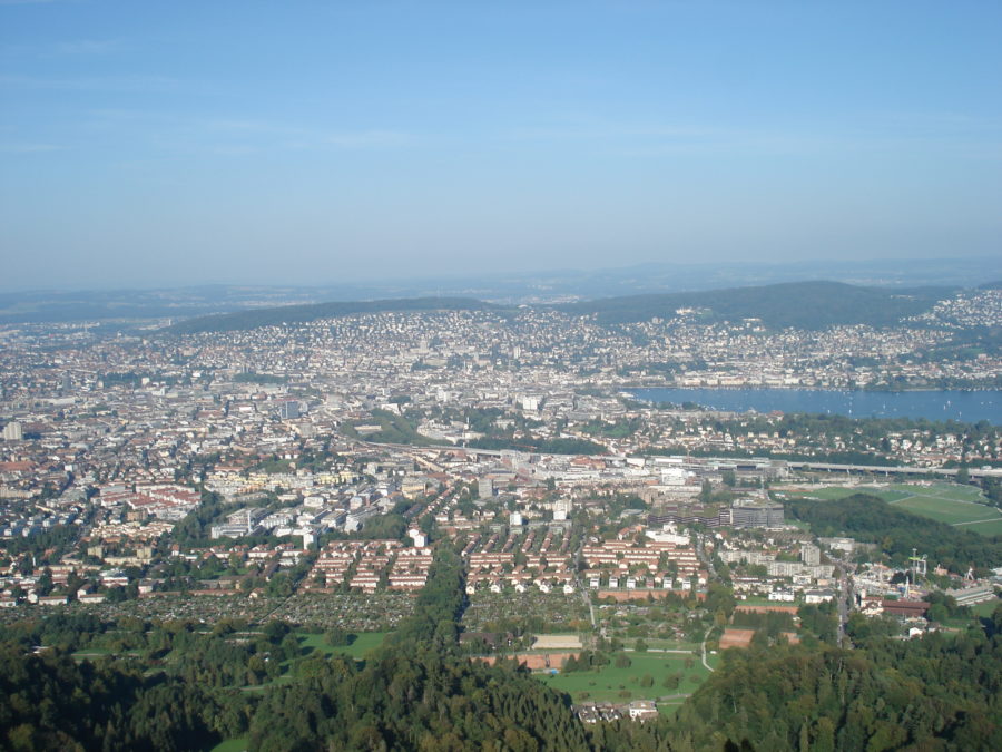 Sicht über Zürich vom Uetliberg