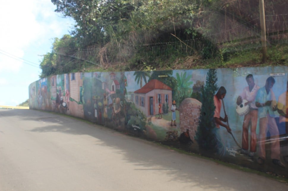 Bemalte Wand in Tortola