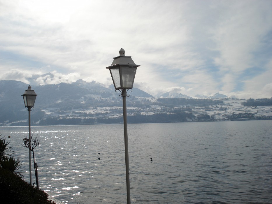 Sicht über den Thunersee vom Solbad Merligen