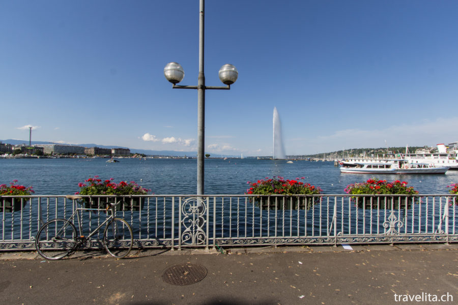 Le Grand Bleu in Genf – fiese Fontäne, schöner See
