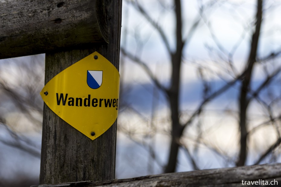 Wanderweg Zeichen im Shilwald