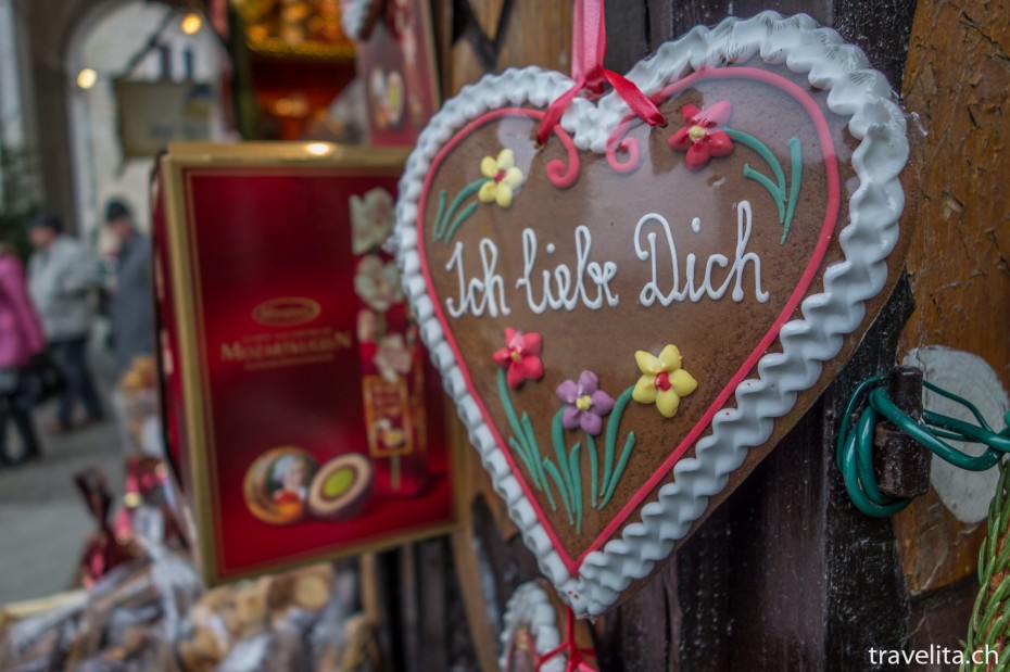 "Ich liebe Dich Lebkuchen am Weihnachtsmarkt