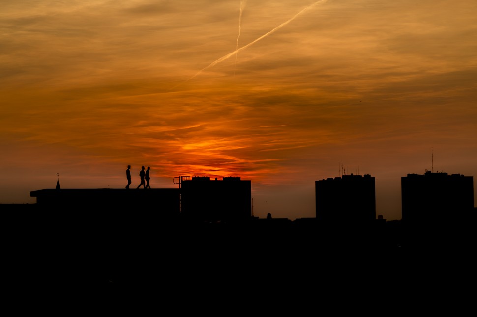 Rooftop-sonnenuntergang