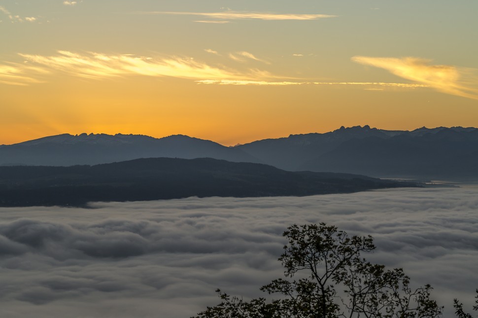 Zuerich Albiskette Sonnenaufgang