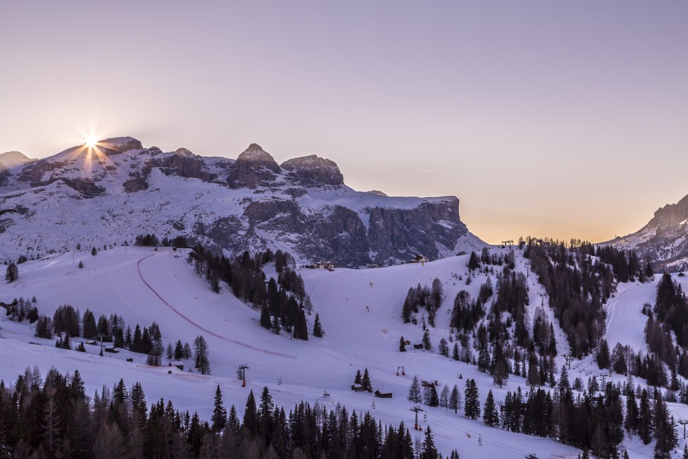 Sonntenuntergang-Dolomiten