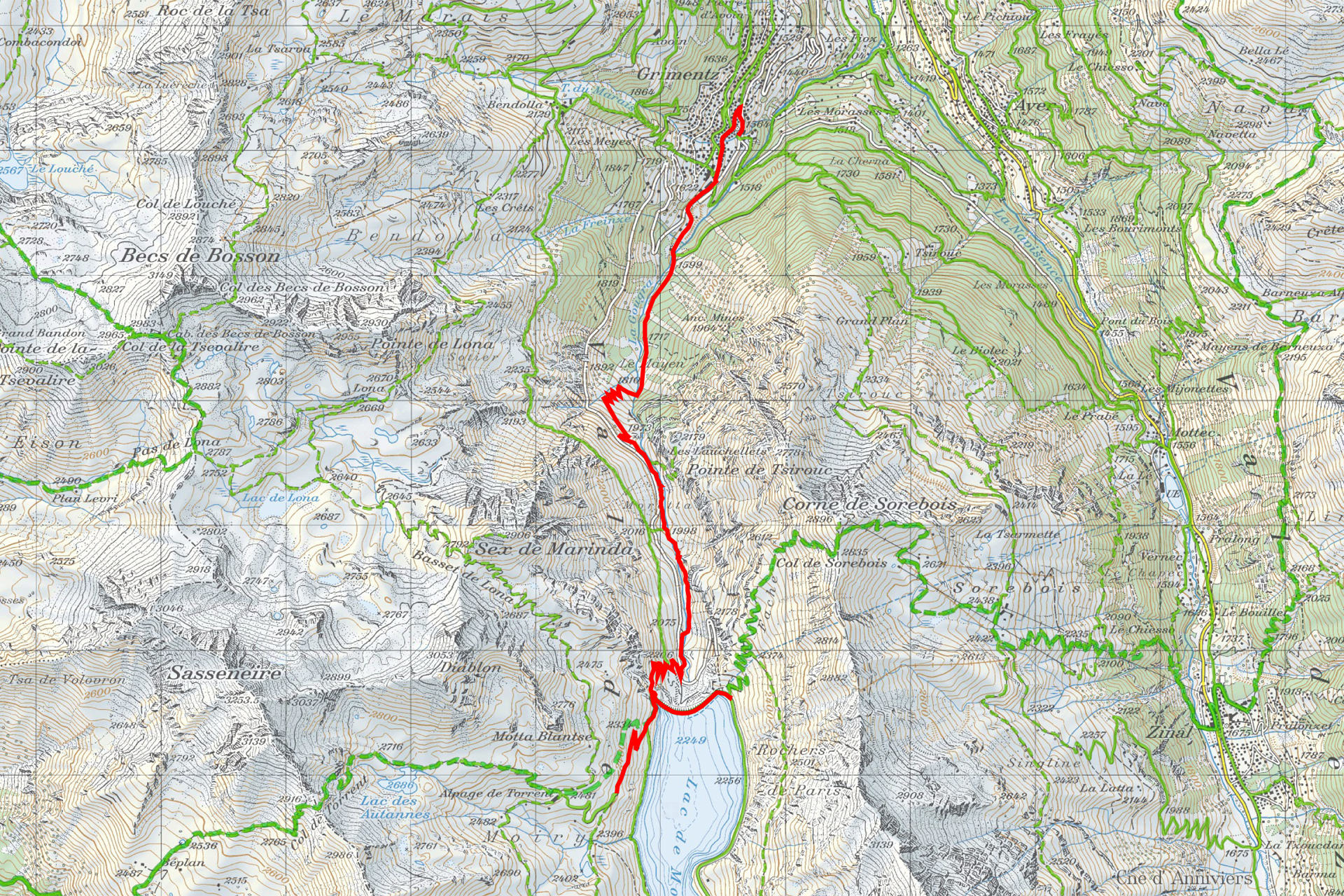 Wanderkarte-Moiry-Grimentz