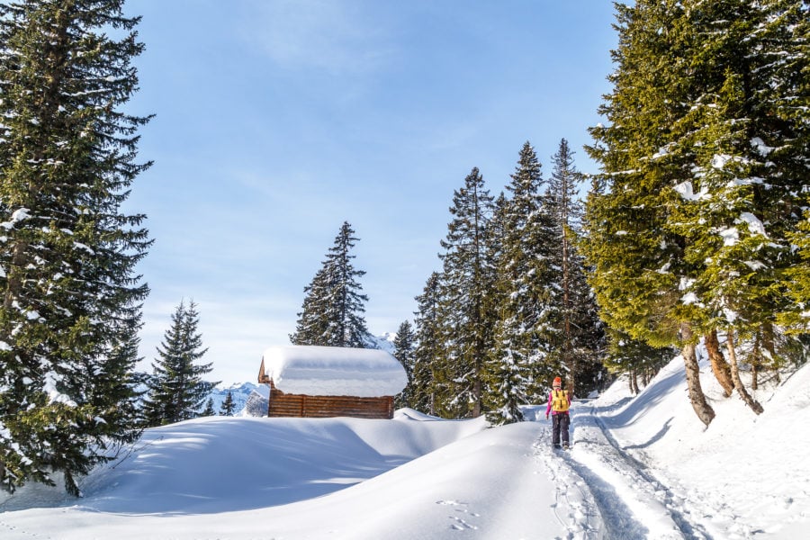 Panorama Winterwanderung Braunwald im Glarnerland