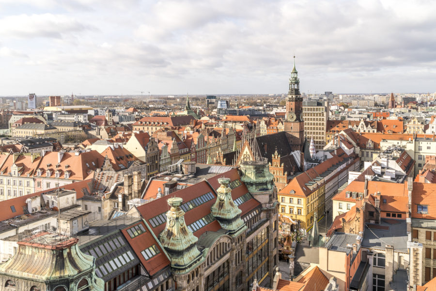 Vogelblick über Wroclaw