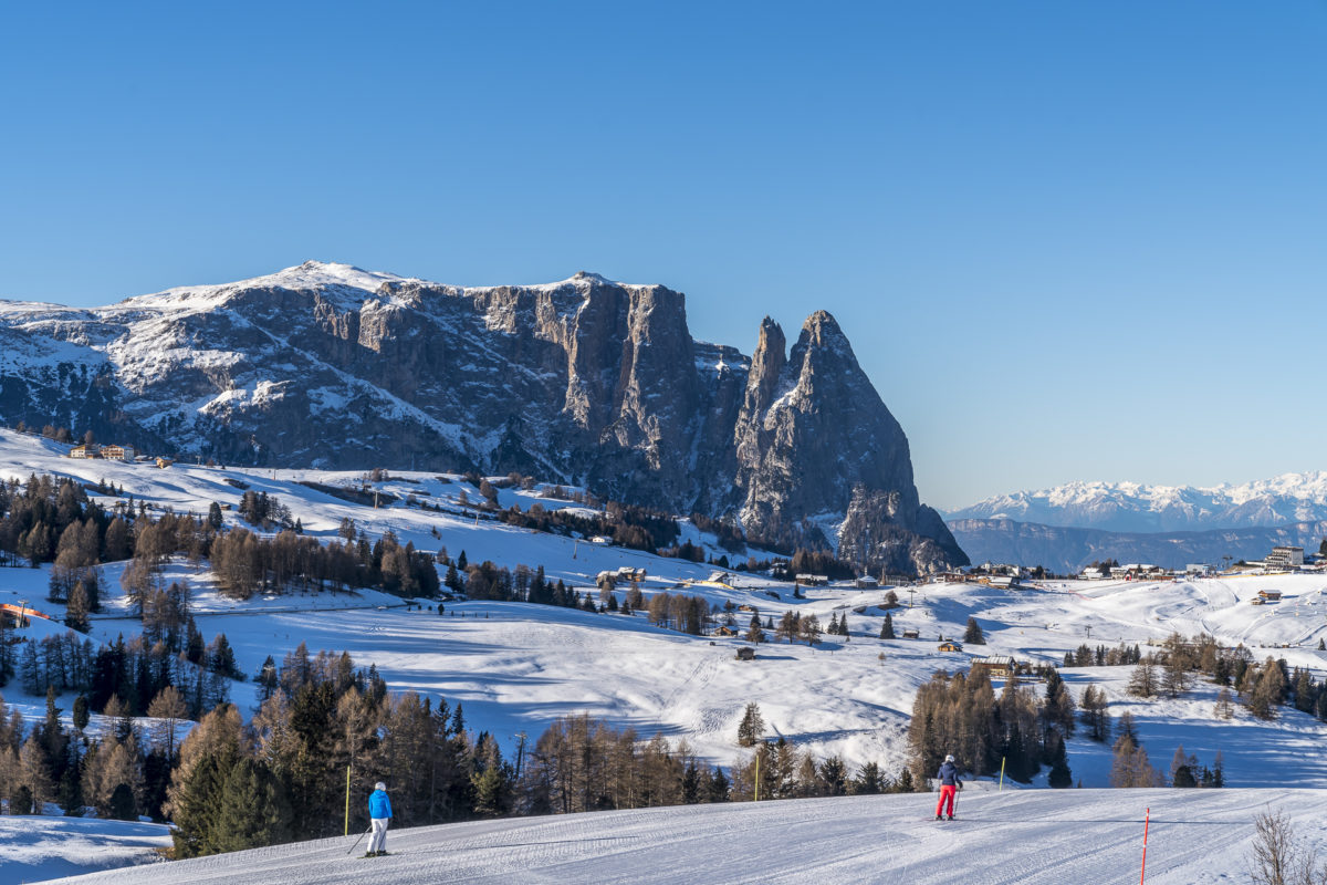 Skifahren auf der Seiser Alm