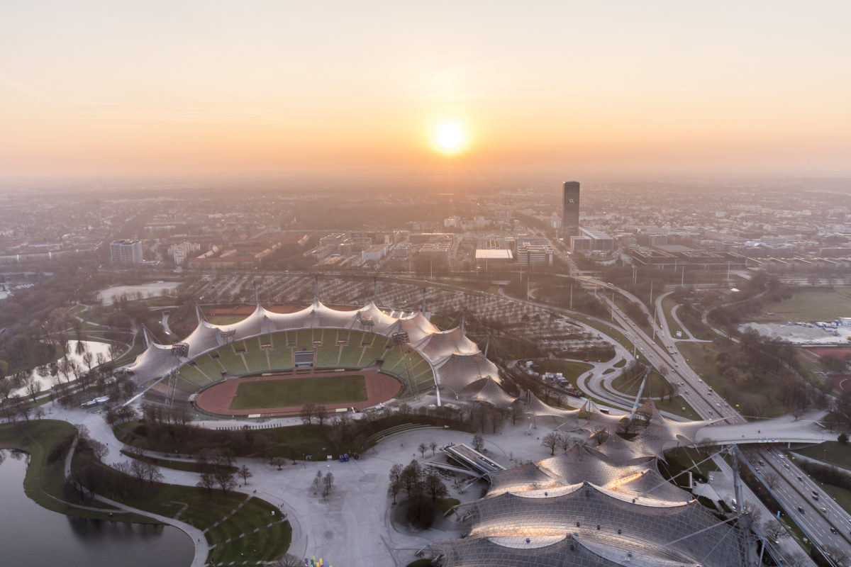 Sonnenuntergang Olympiapark