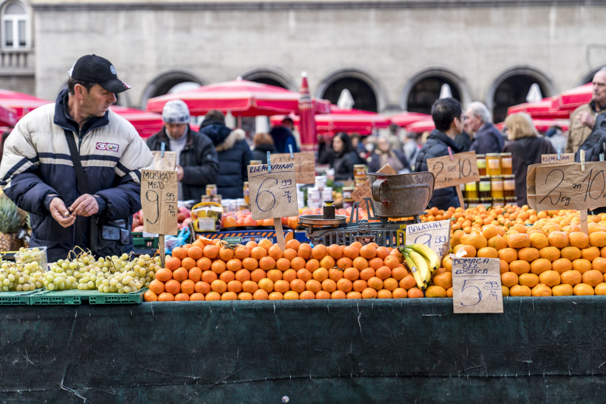 Zagreb Stände am Dolac market