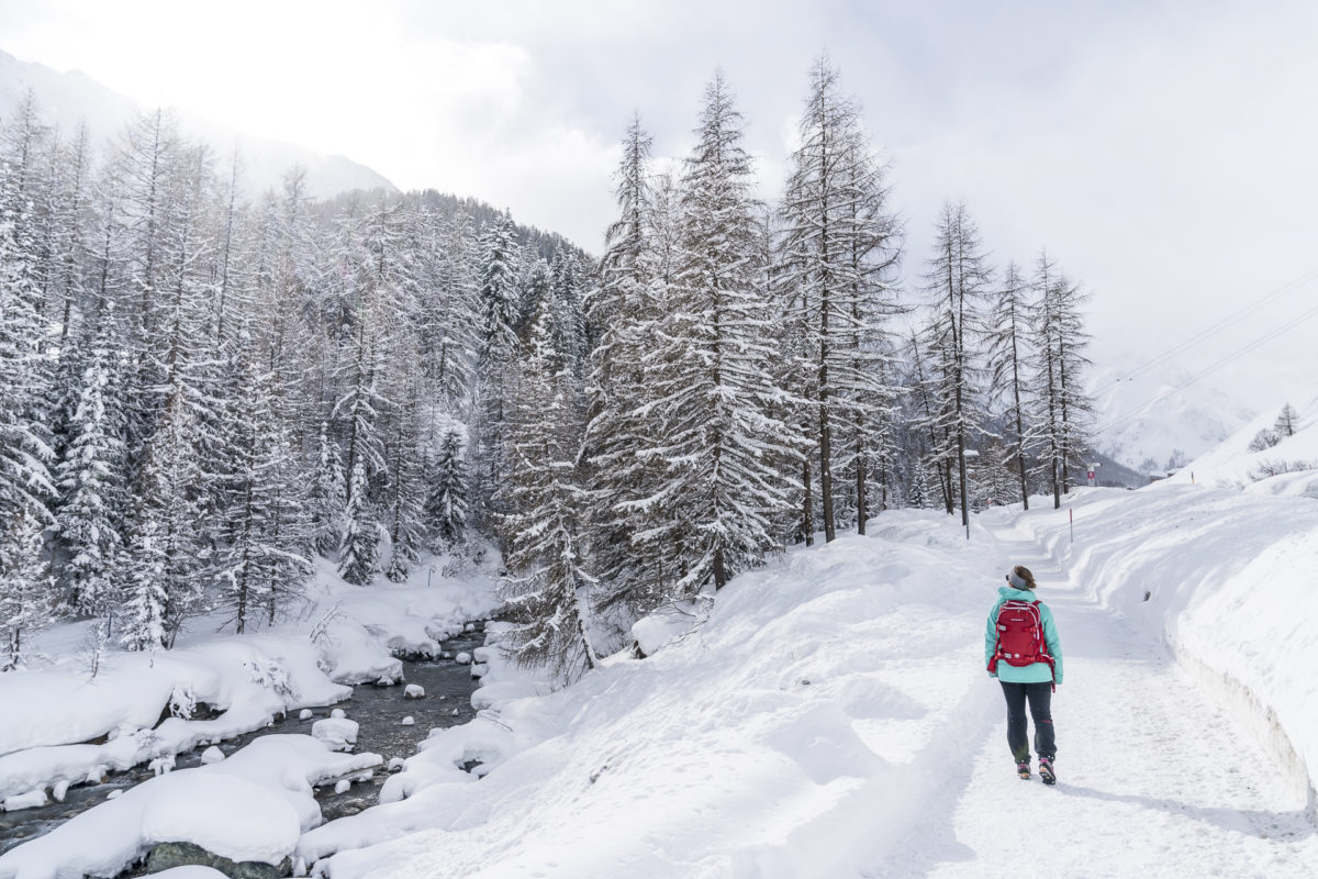 Samnaun Winterwandern Neuschnee