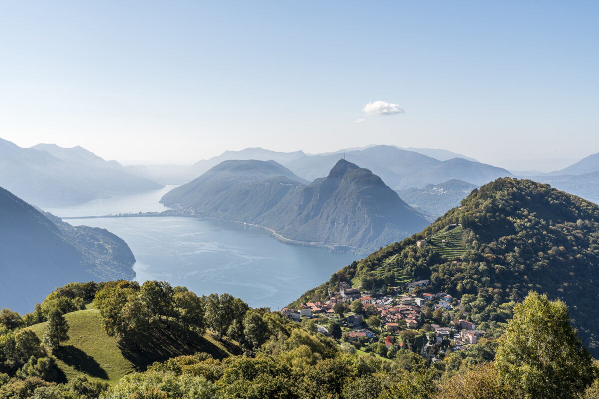 Panorama von Bre und Luganersee