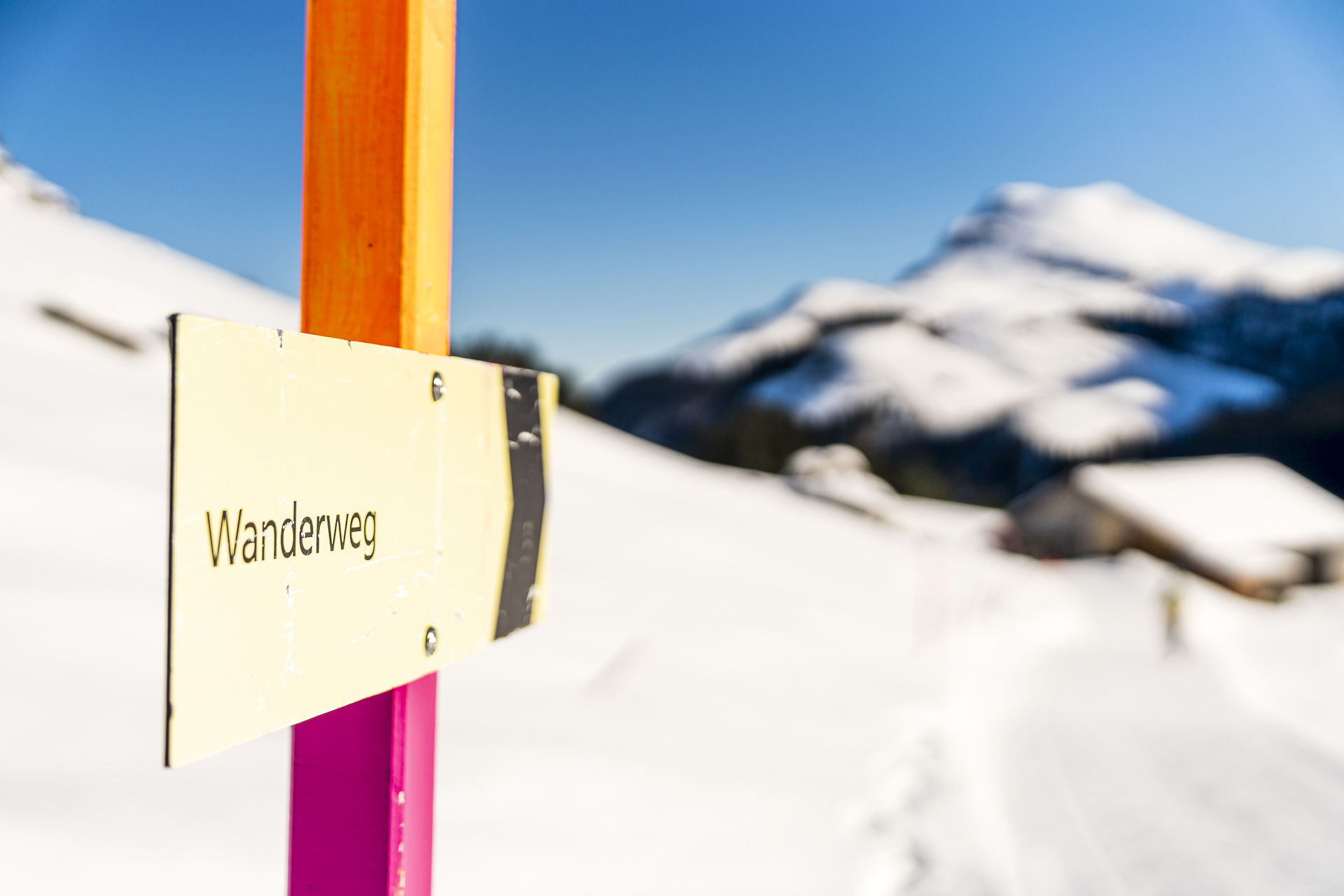 Beschilderung Winterwanderwege Klewenalp