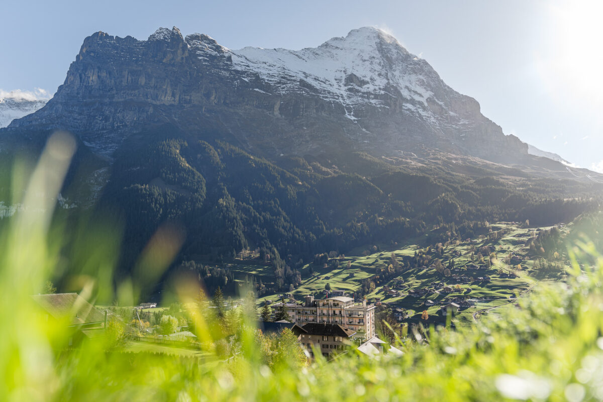 Ansicht Hotel Belvedere Grindelwald vor Eiger