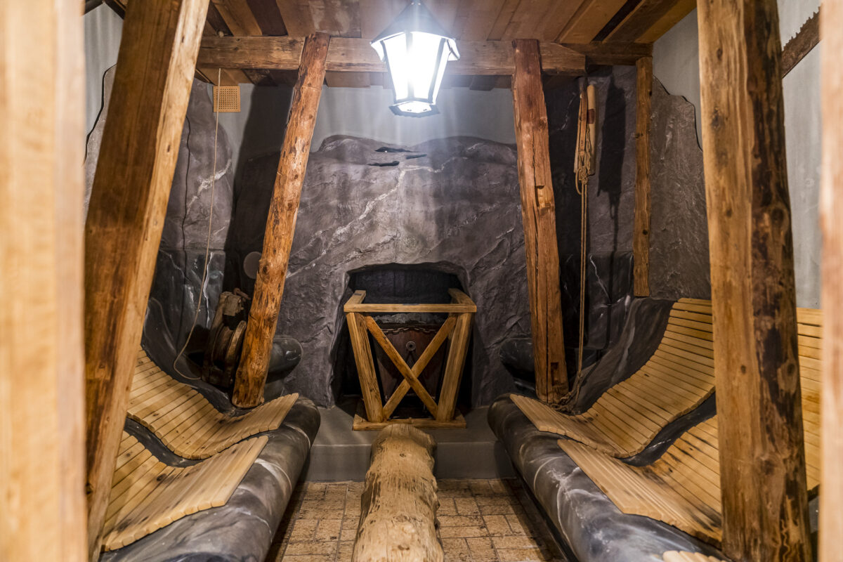 Sauna im Bergbau-Stil
