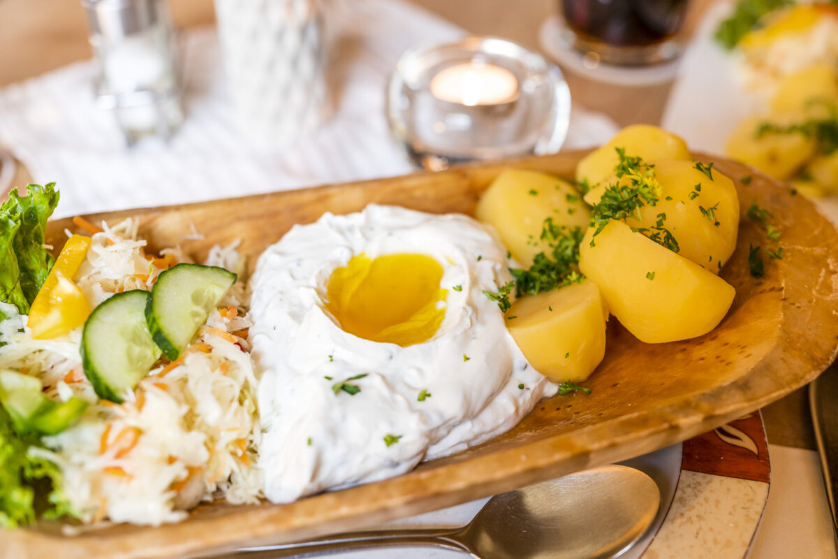 Kartoffeln Quark und Leinöl