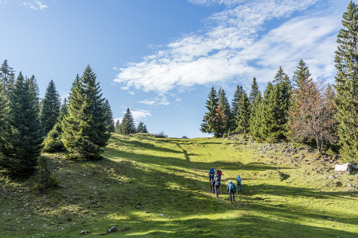 Aufstieg auf den Crêt de la Neuve