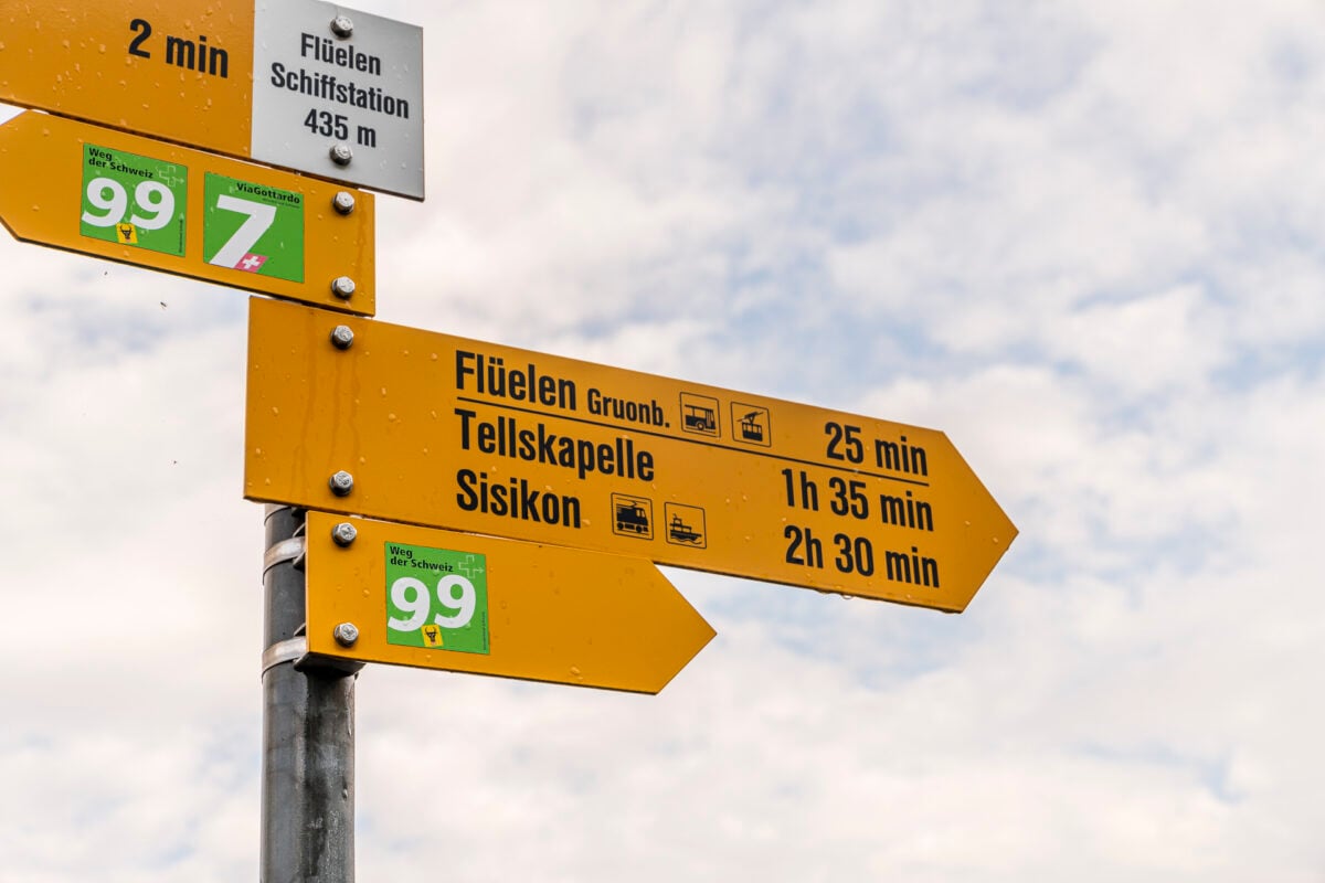 Weg der Schweiz Wanderwegzeichen