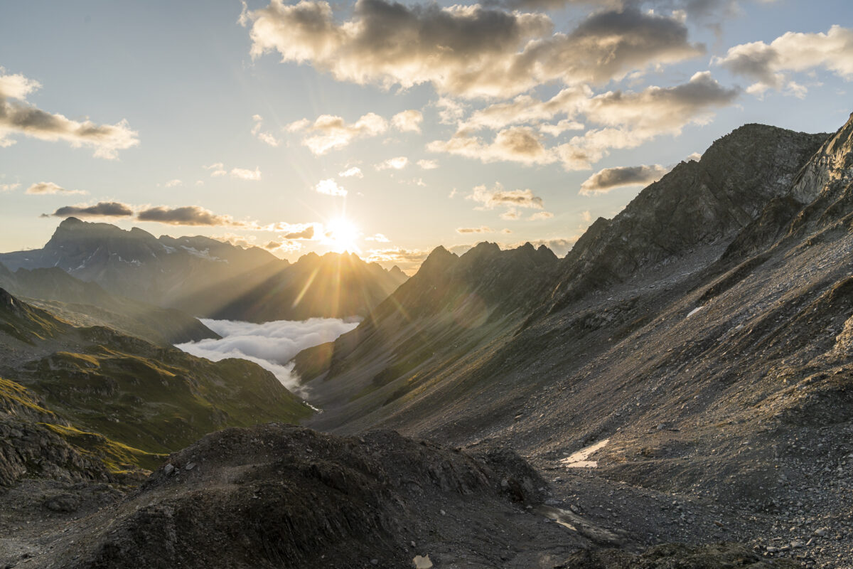 Morgenstimmung bei der Cavardirashütte