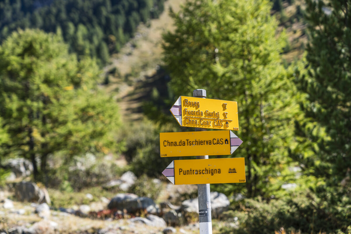 Pointing towards Pontresina