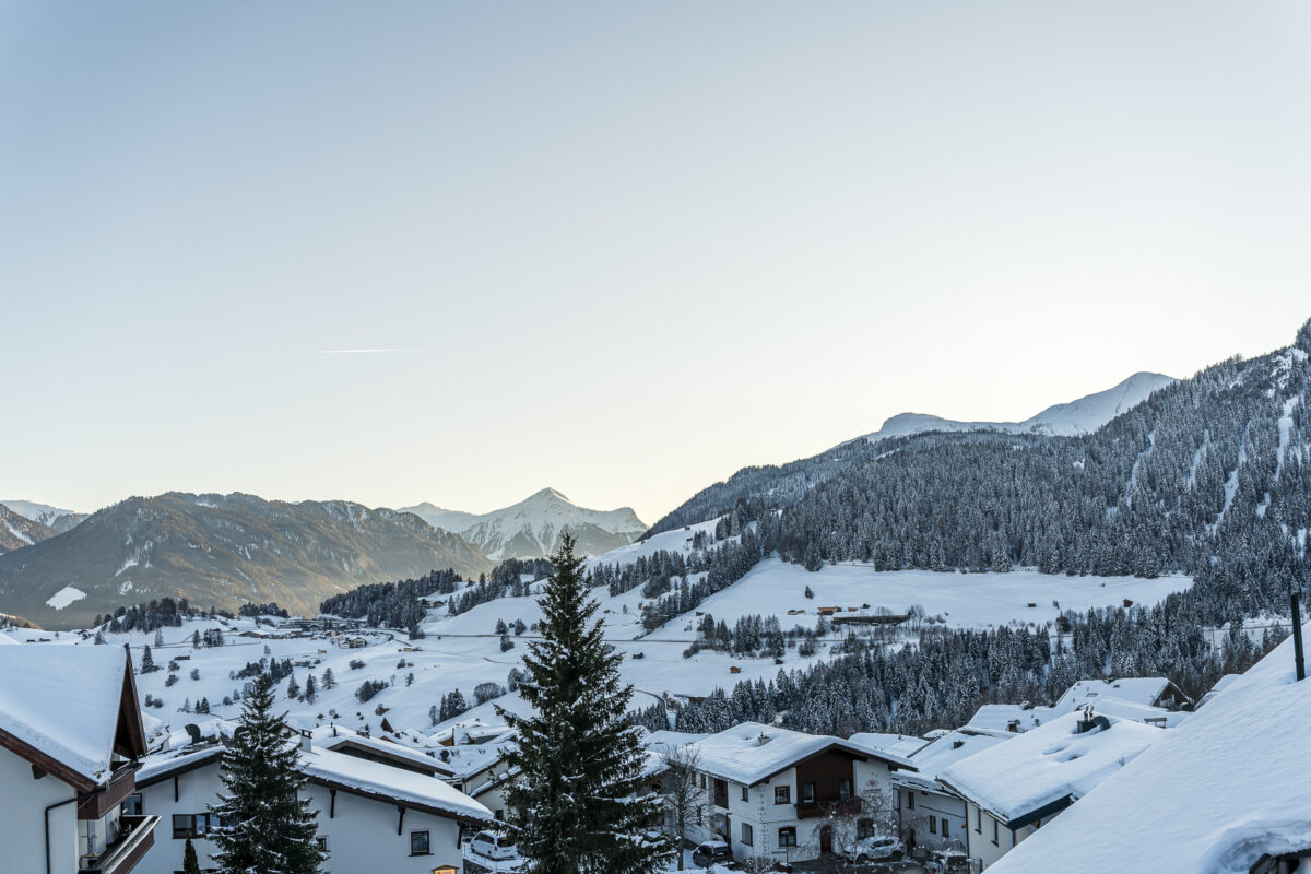 Aussicht vom Hotel Chesa Monte Fiss