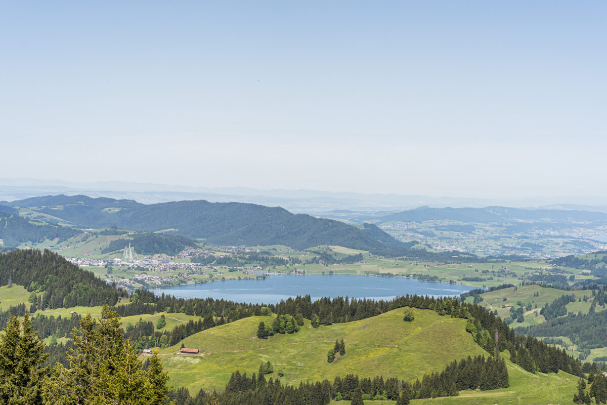 Blick auf Einsiedeln vom Chli Aubrig