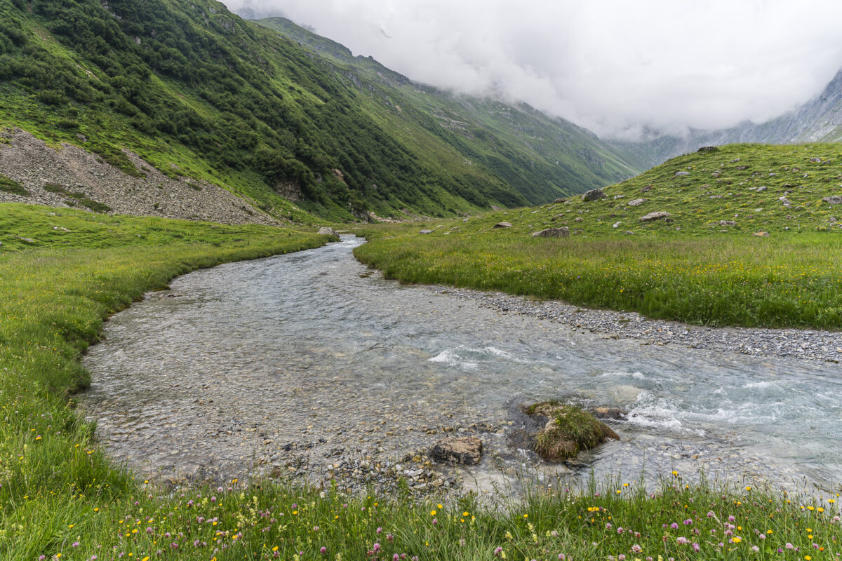 Flusslandschaft im Val Frisal
