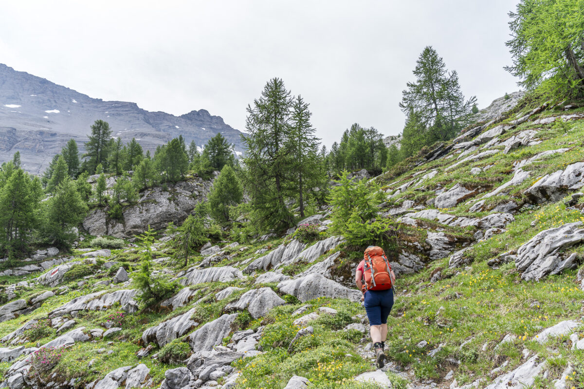 Steinlandschaft entlang dem Sanetsch-Muveran-Weg
