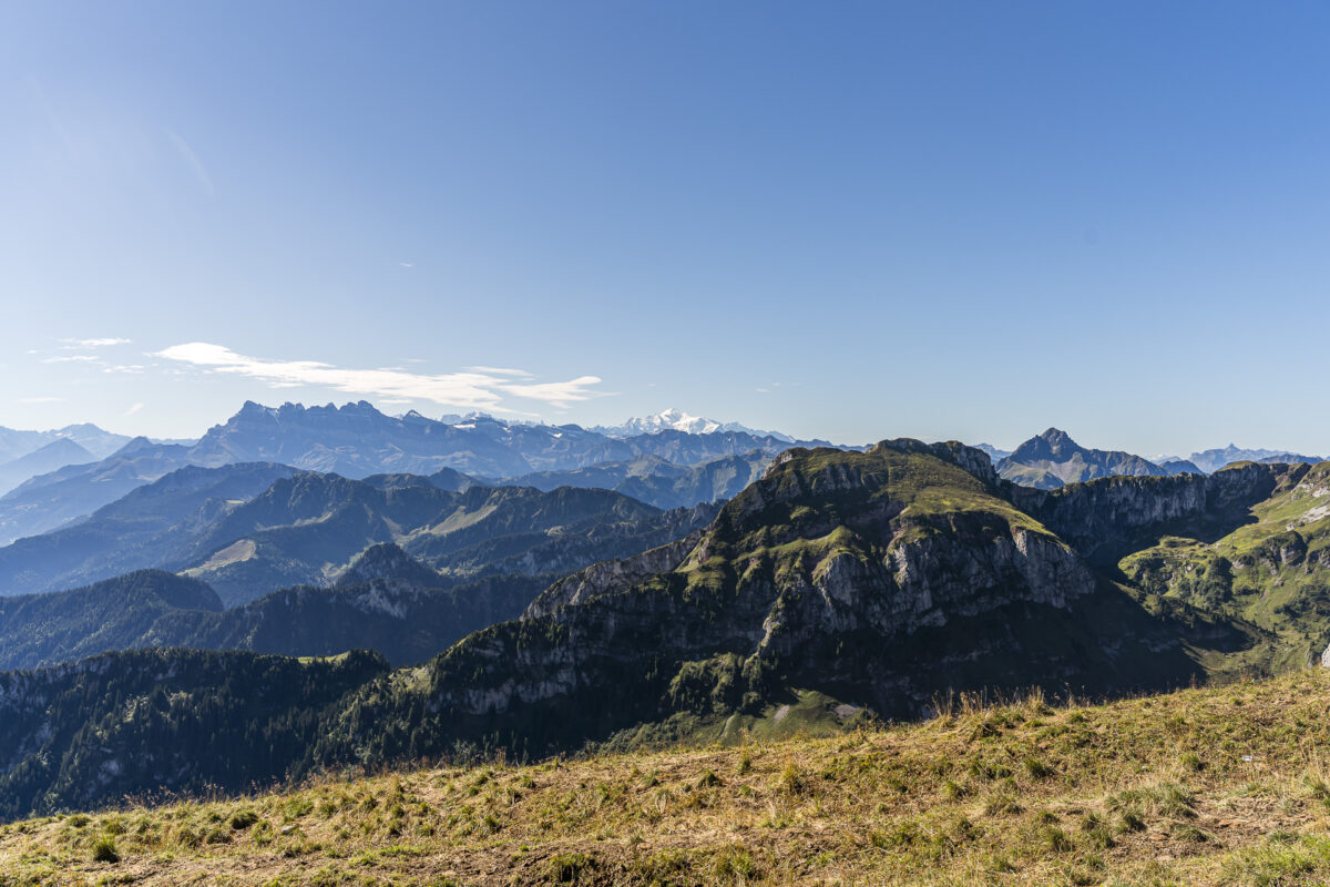 Blick auf den Mont Blanc vom Grammont