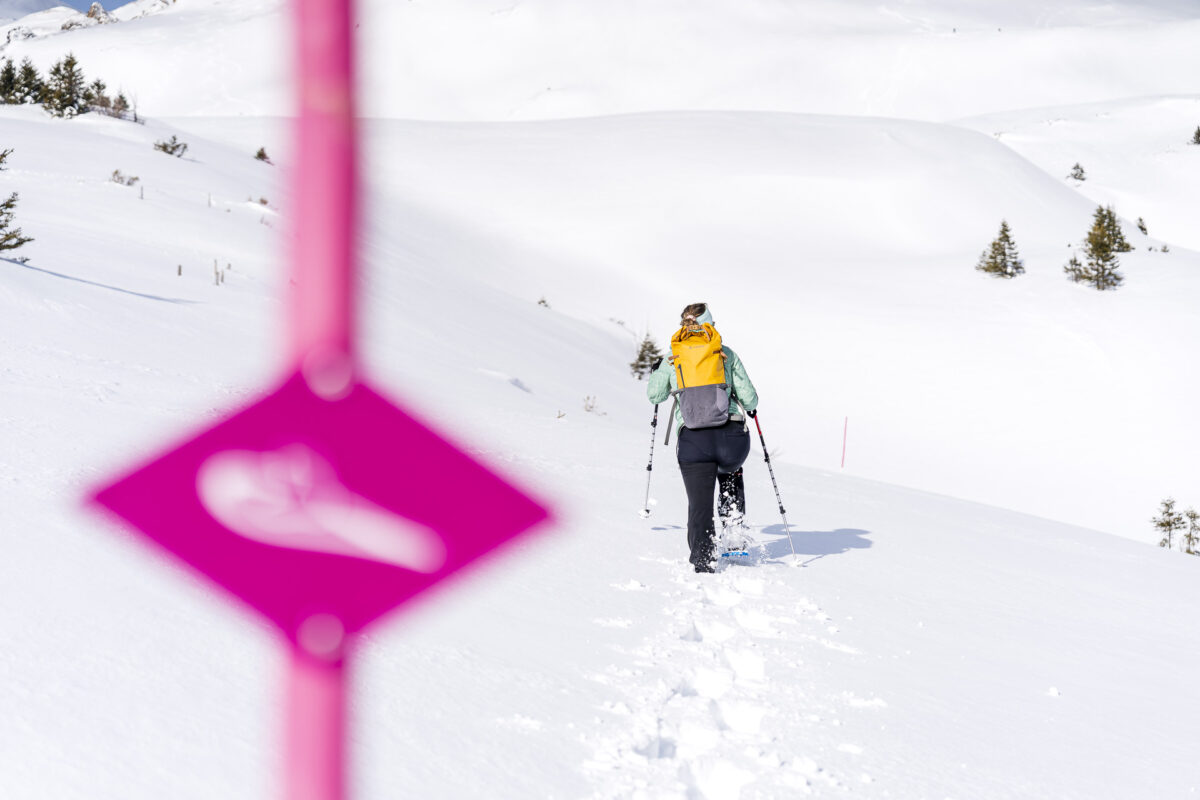 Schneeschuhtrail Plattis Beschilderung