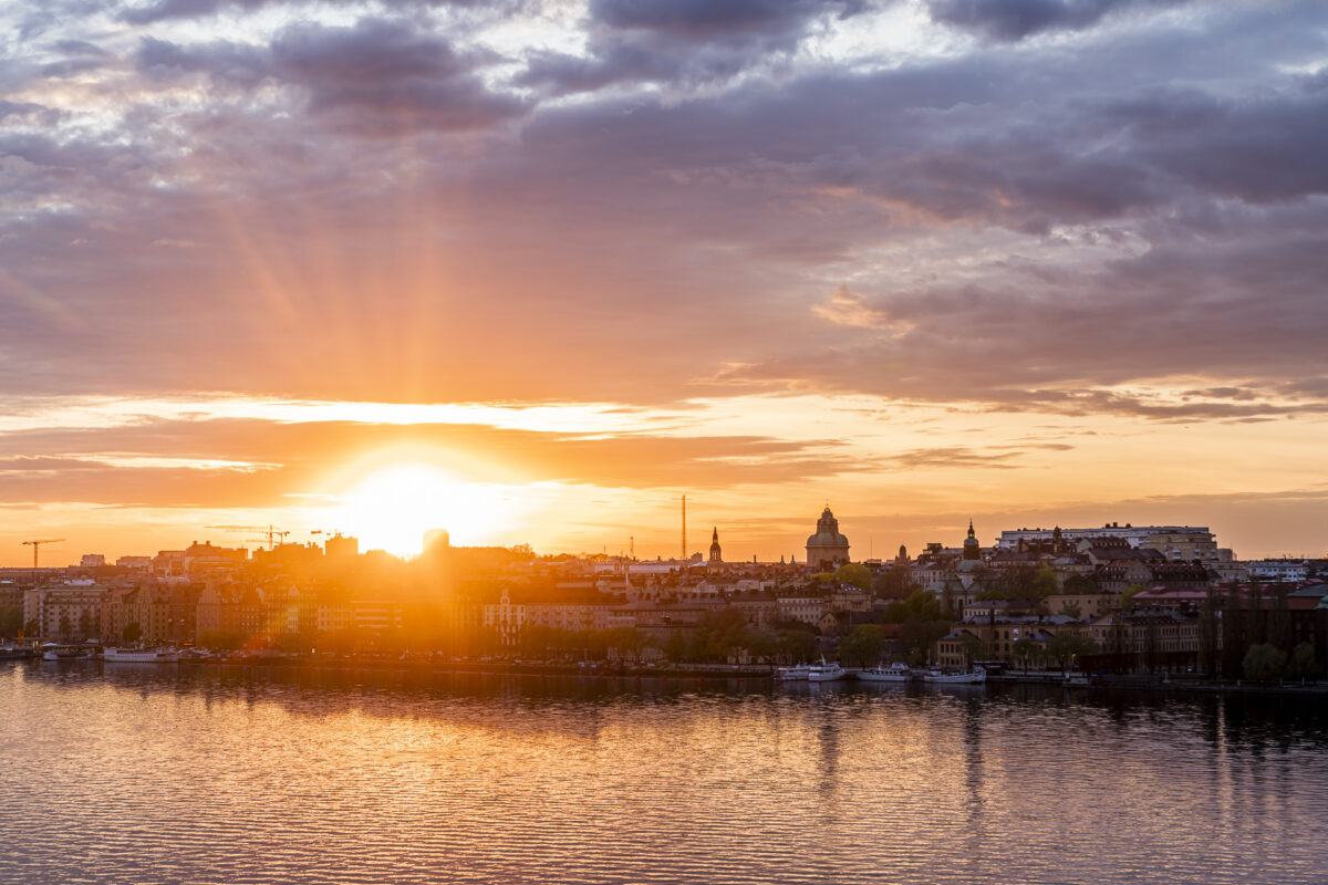 Sonnenuntergang über Stockholm