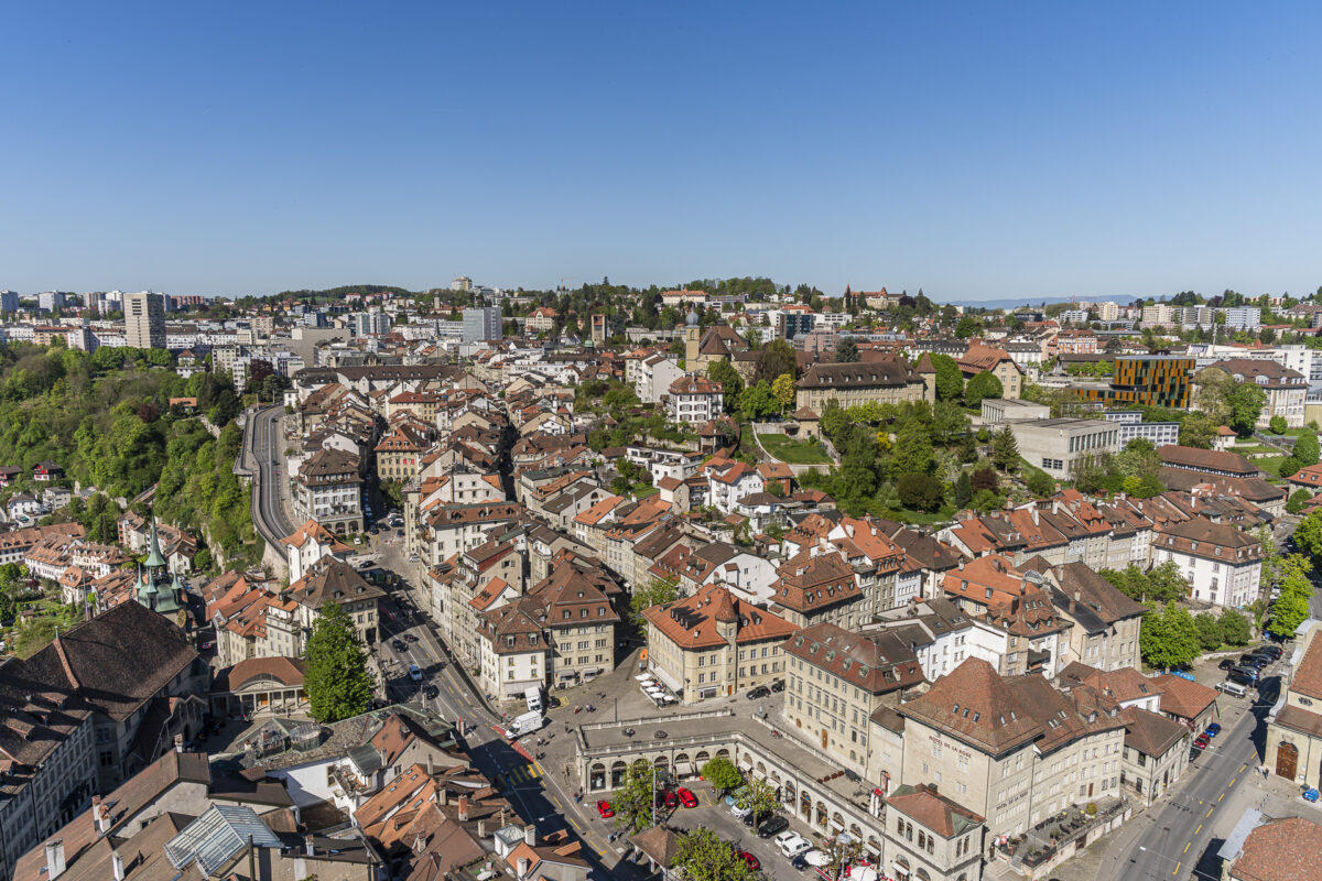 Blick auf die Altstadt von Fribourg