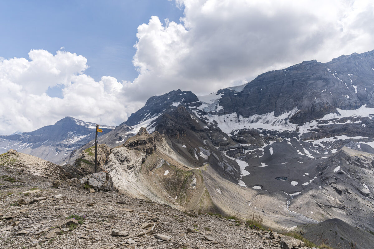Wegweiser auf dem Ammertenpass